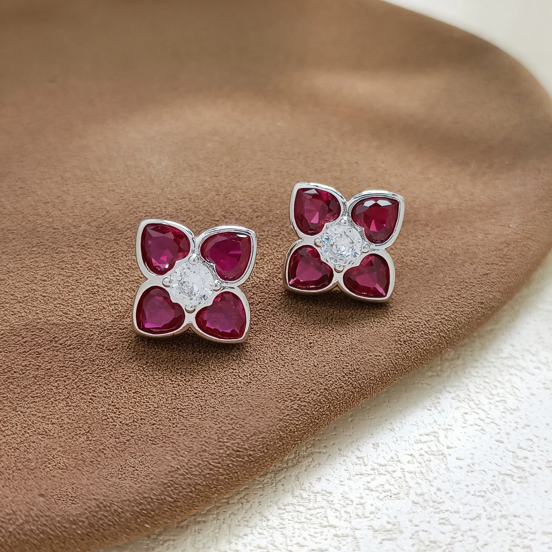 铜合金合成锆石耳饰 FXLM-54892 耳环欧美气质百搭镶嵌轻奢经典