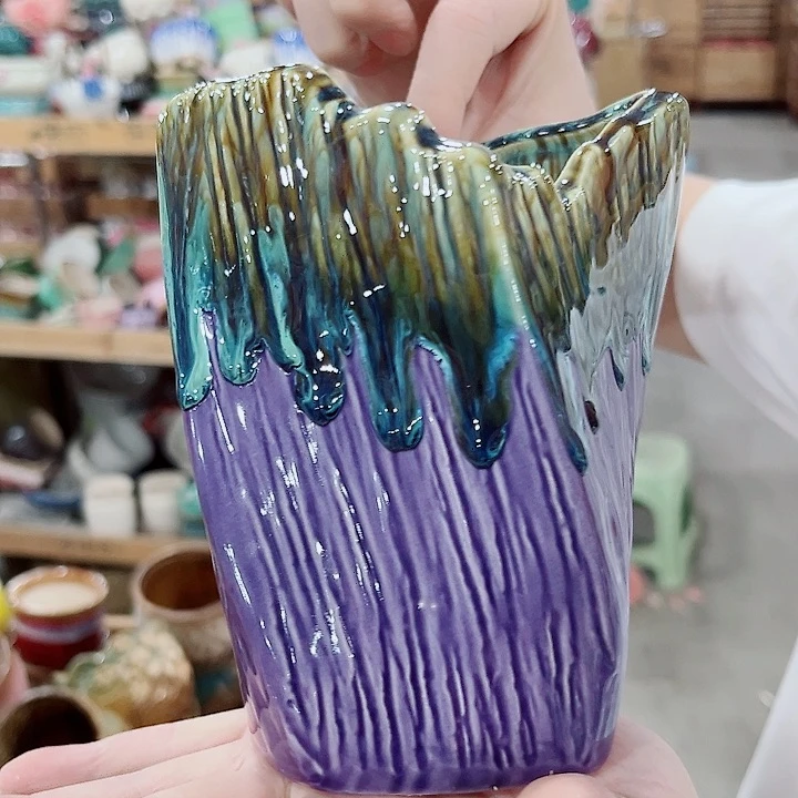 有孔.凑单10元陶瓷花盆发货！