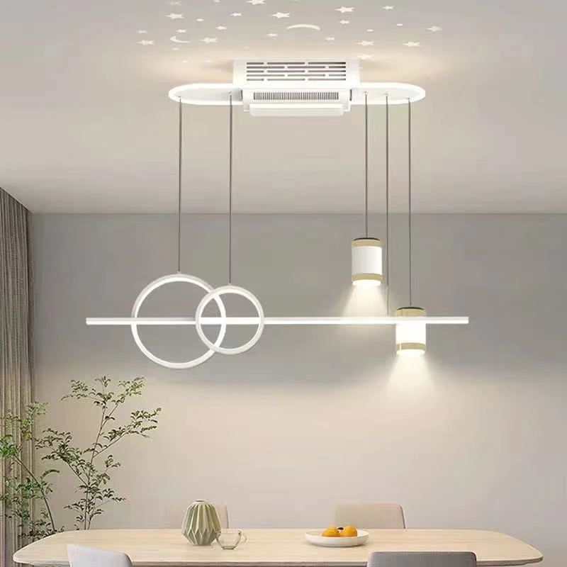 6688简约无叶风扇灯全光谱餐吊灯北欧现代创意艺术氛围餐桌吧台