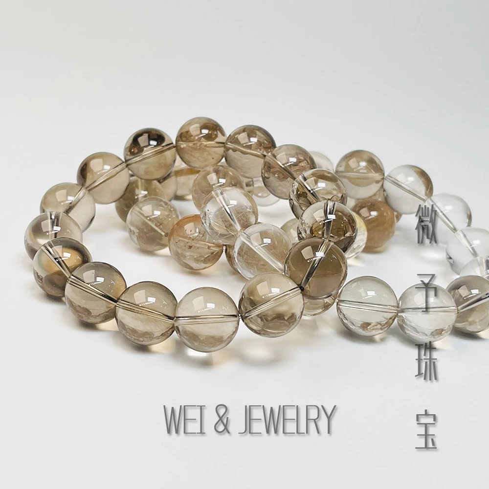 【微予珠宝】天然维纳斯透体发晶单圈大尺寸水晶手串多样性发其一
