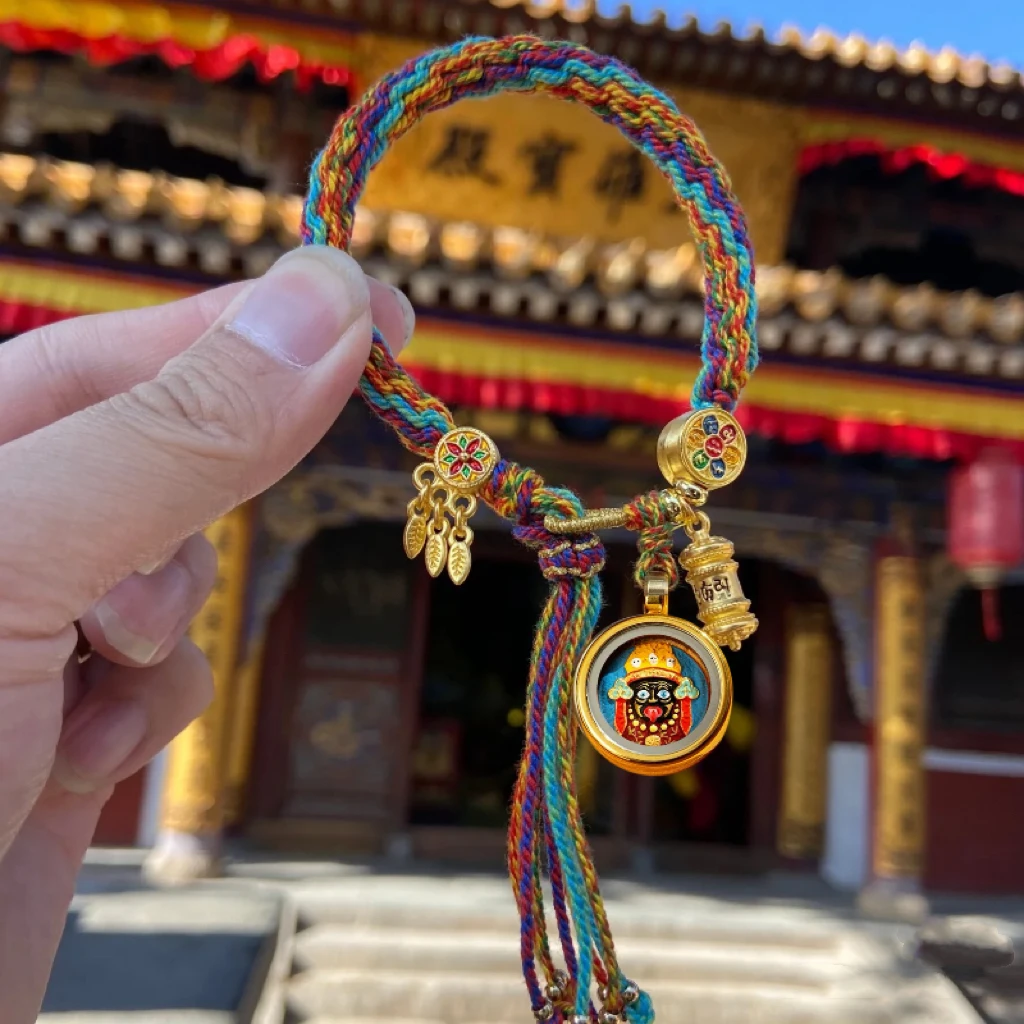 扎基拉姆纯手绘立体唐卡擦擦藏式手链藏地师傅加持开开特别好