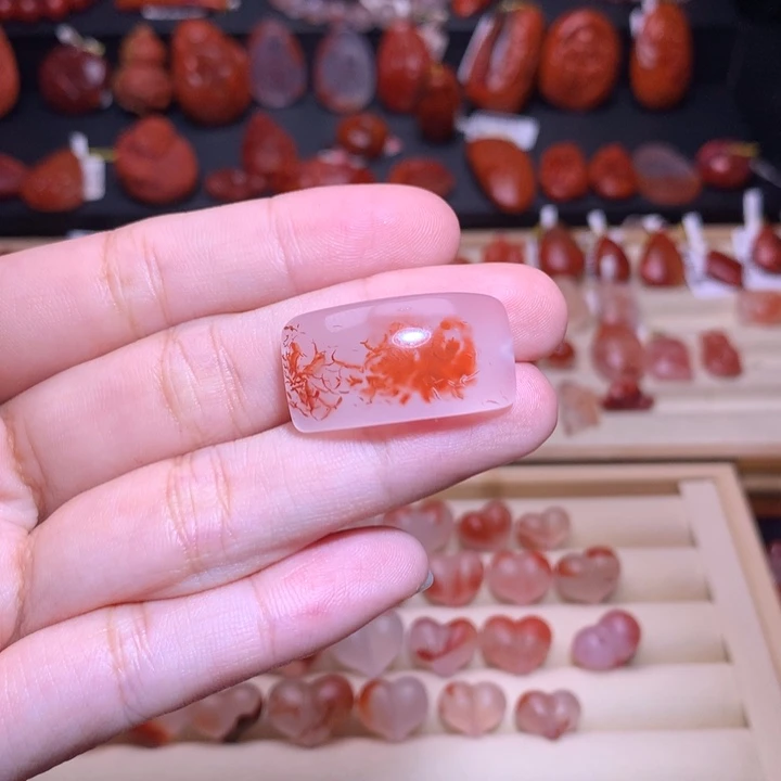 南红玛瑙未镶嵌珠宝半成品飘花手牌