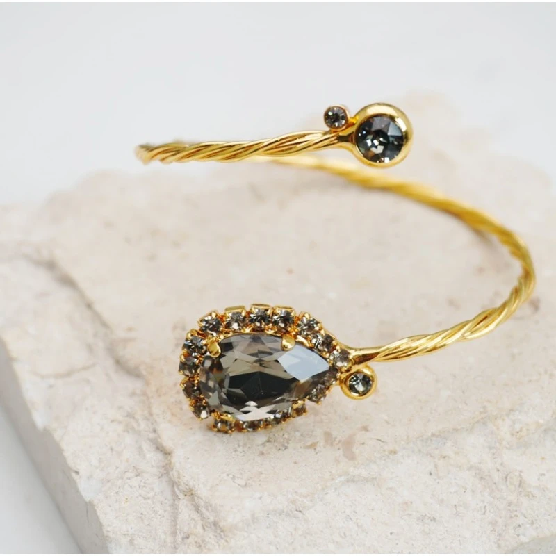 铜合金  合成立方氧化锆 手镯 CD02645 灰色