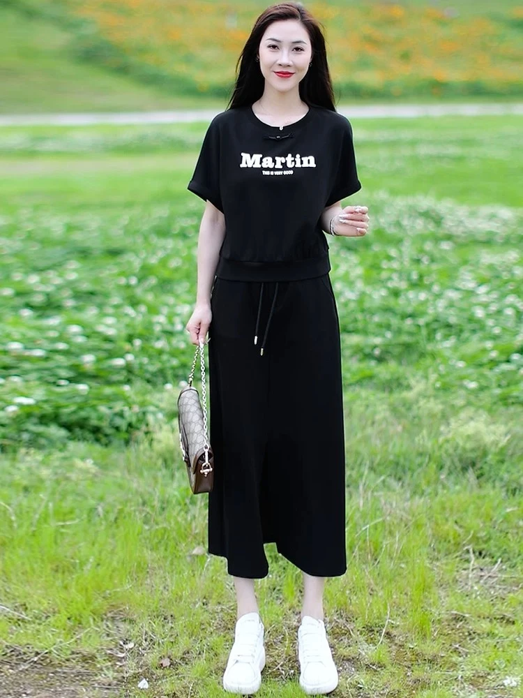 T 193款夏季时尚透气休闲运动舒适百搭两件套套装夏装