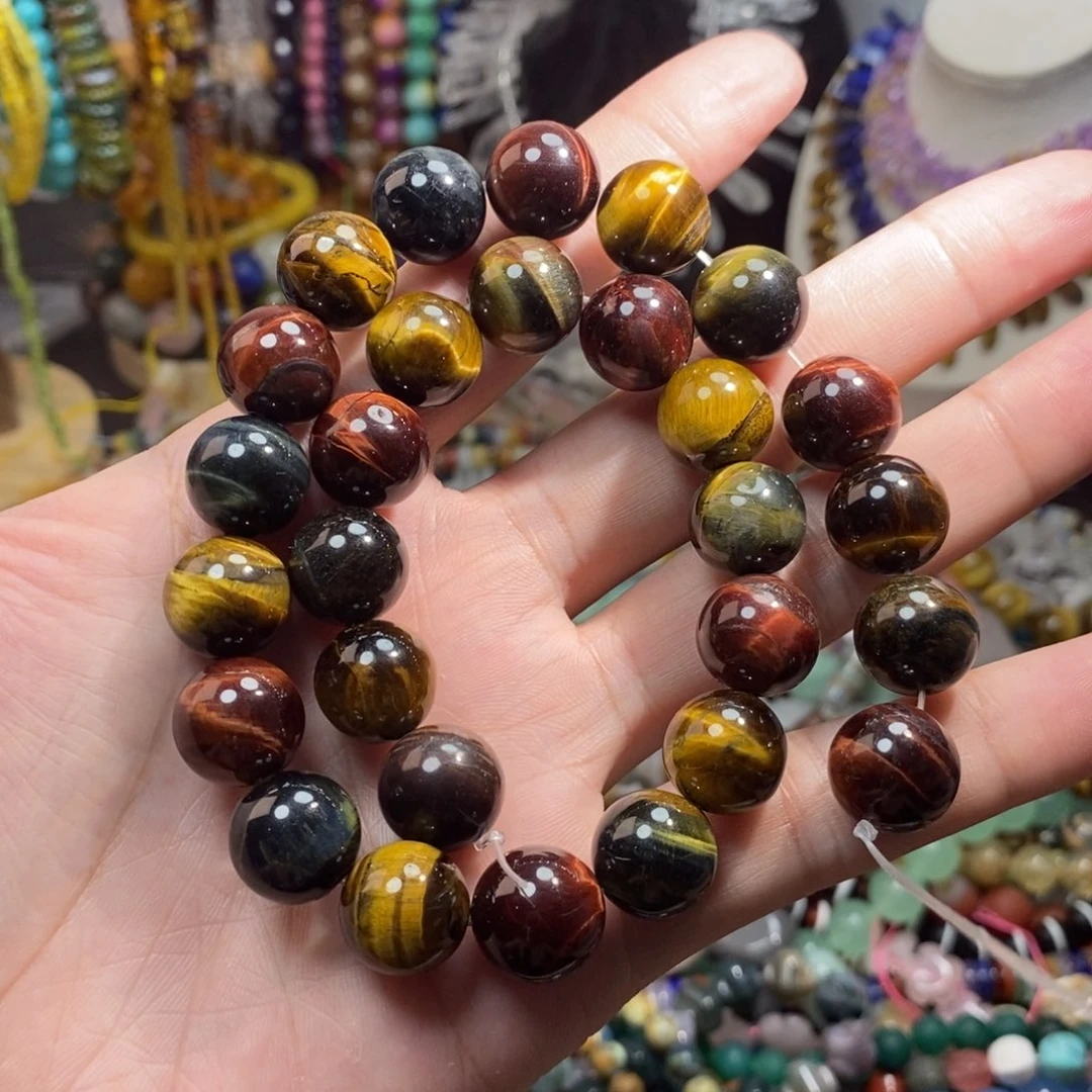 未镶嵌，彩虎14mm，石英质玉