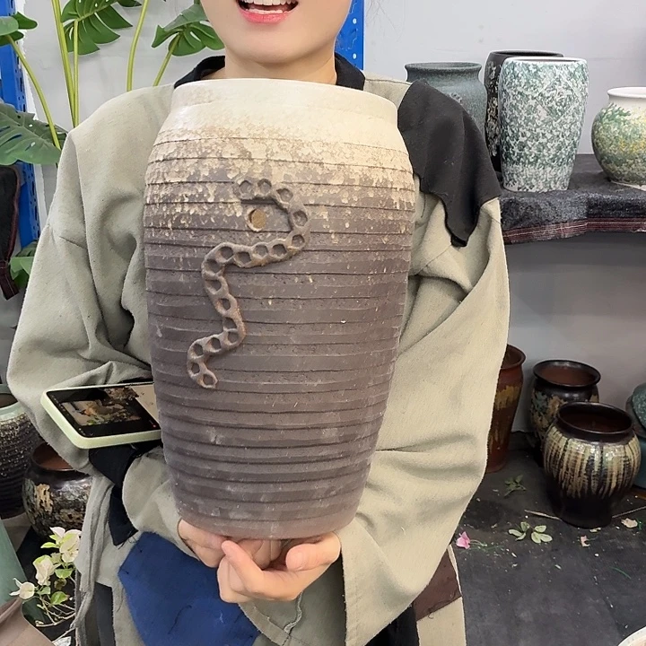 18×34 -粗陶花盆有孔-买买买