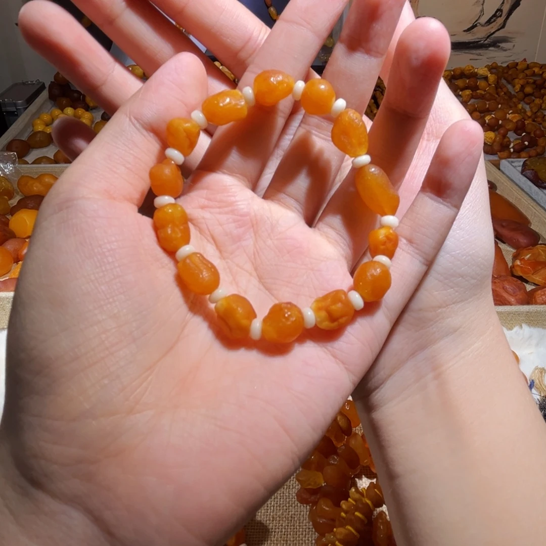 琥珀未镶嵌手链蜜蜡海漂手串