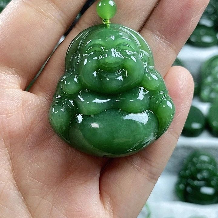 和田玉（碧玉）未镶嵌吊坠(不含链)40mm