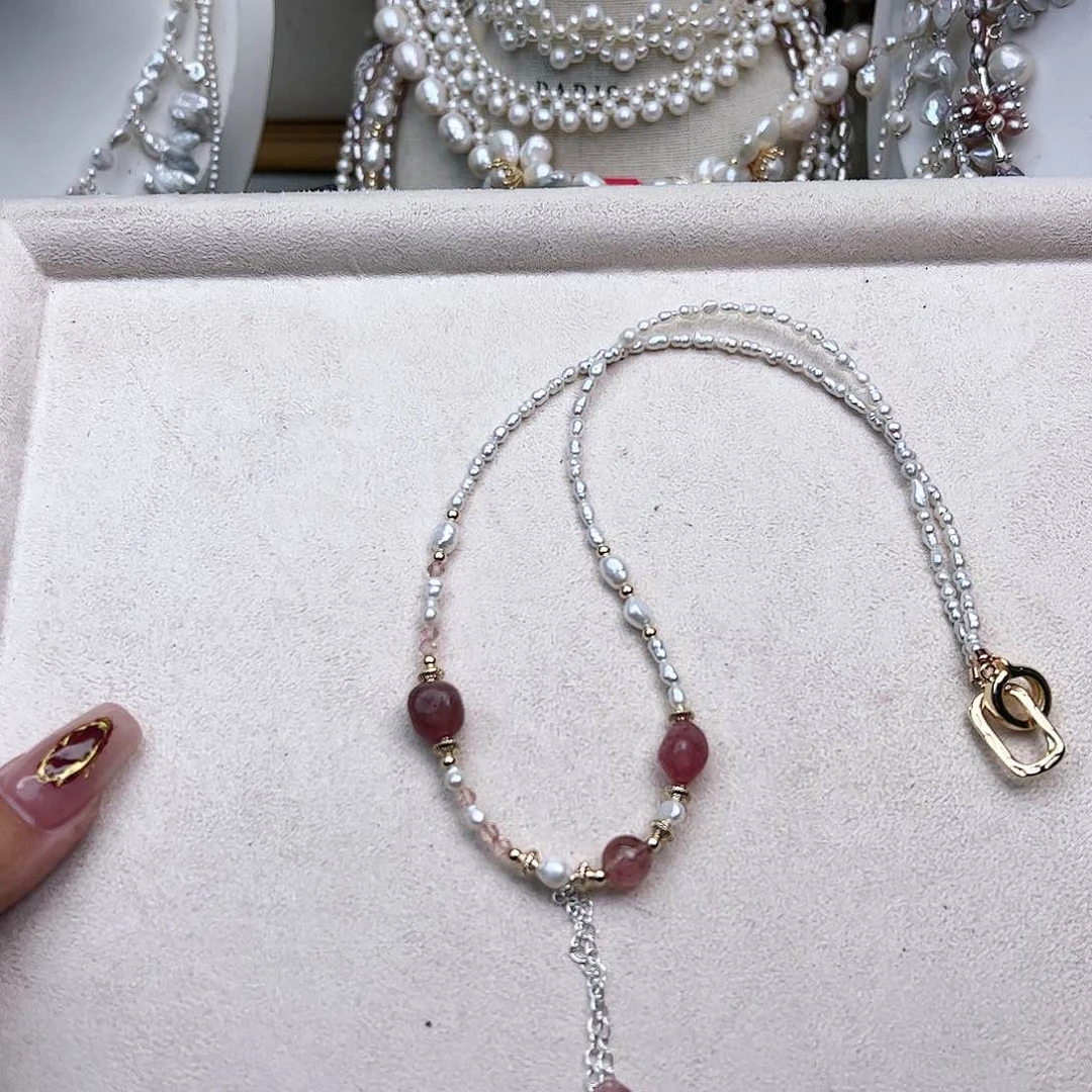 淡水珍珠颈饰银S925镶嵌