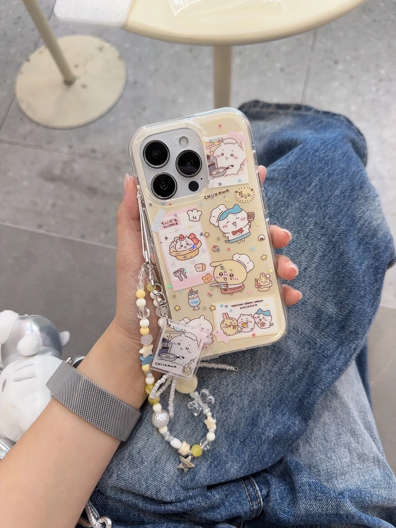 卡通厨师吉伊卡哇适用iPhone16promax手机壳苹果15新款自带ai按键