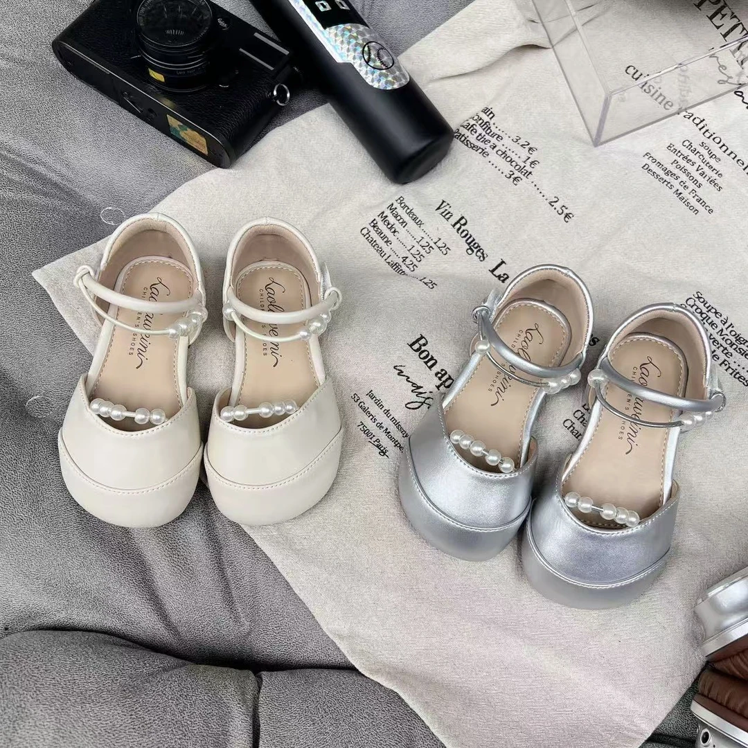女童公主鞋儿童鞋子小皮鞋女宝银色女孩软底单鞋洋气LLWN668