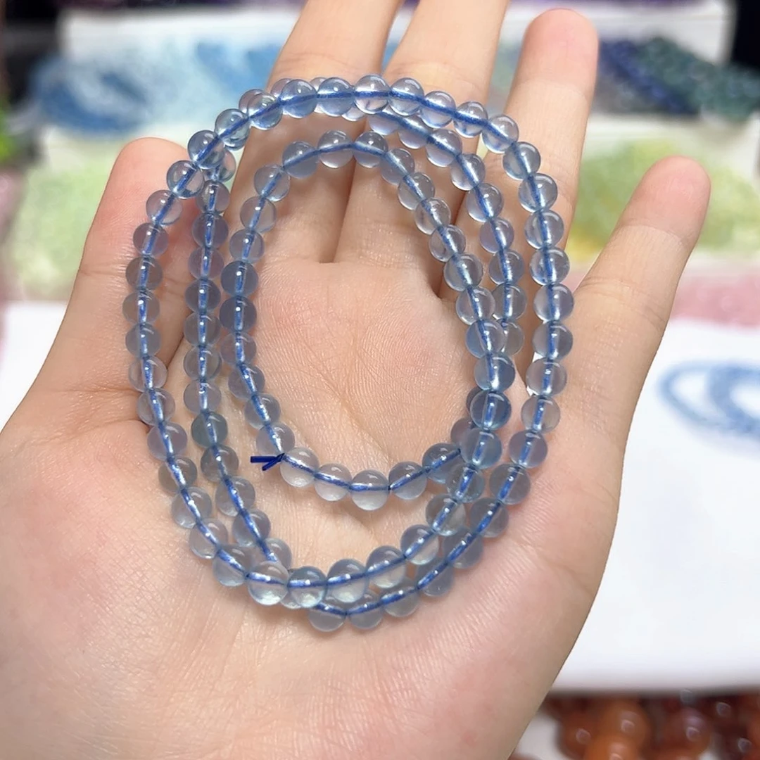 水晶手串未镶嵌L**e海蓝宝5咪拍十次合一单 不带证