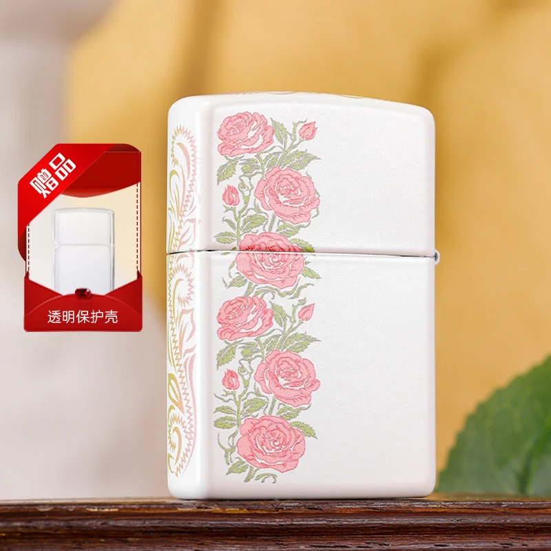 zippo打火机密语蔷薇防风礼盒送男友生日礼物男士定制花纹DYJ1