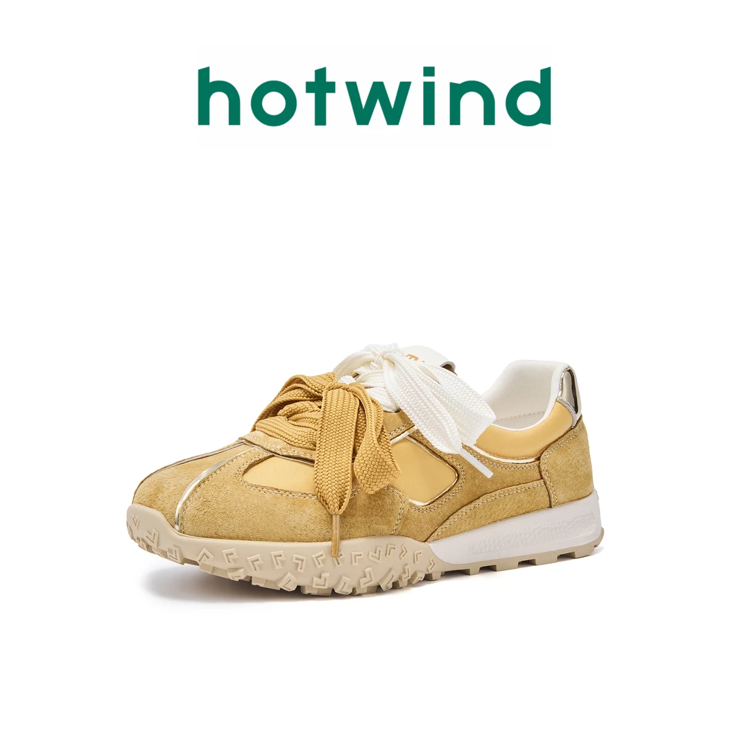 Hotwind/热风德训鞋2025春季新款运动休闲鞋时尚潮流透气阿甘圆底