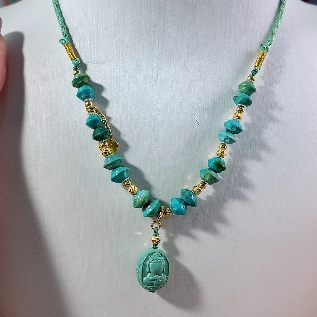 绿松石银S925镀金镶嵌珠宝奇石