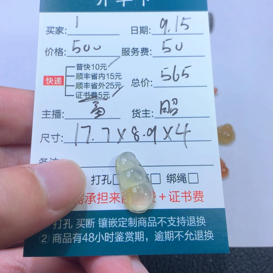 颈饰未镶嵌翡翠豆子
