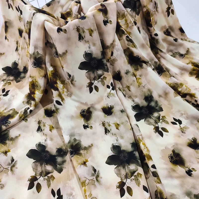 梨嫣 高档精细5D贡缎棉绸布料 夏季凉爽绵绸人造棉服装连衣裙面料