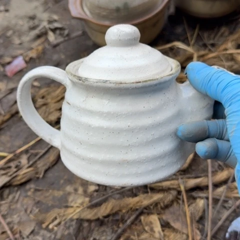 泥塑茶壶3只全品陶瓷