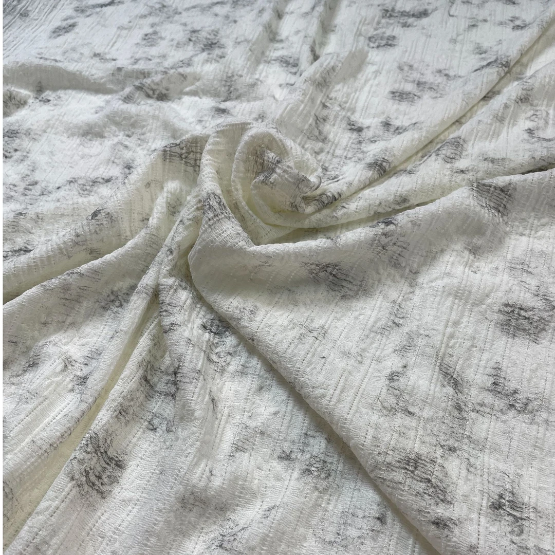 水墨画弹力蕾丝印花