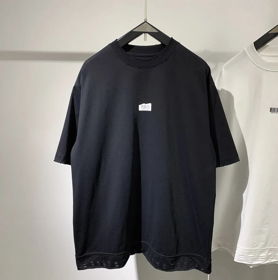 高品质重磅纯棉下摆拼接设计短袖