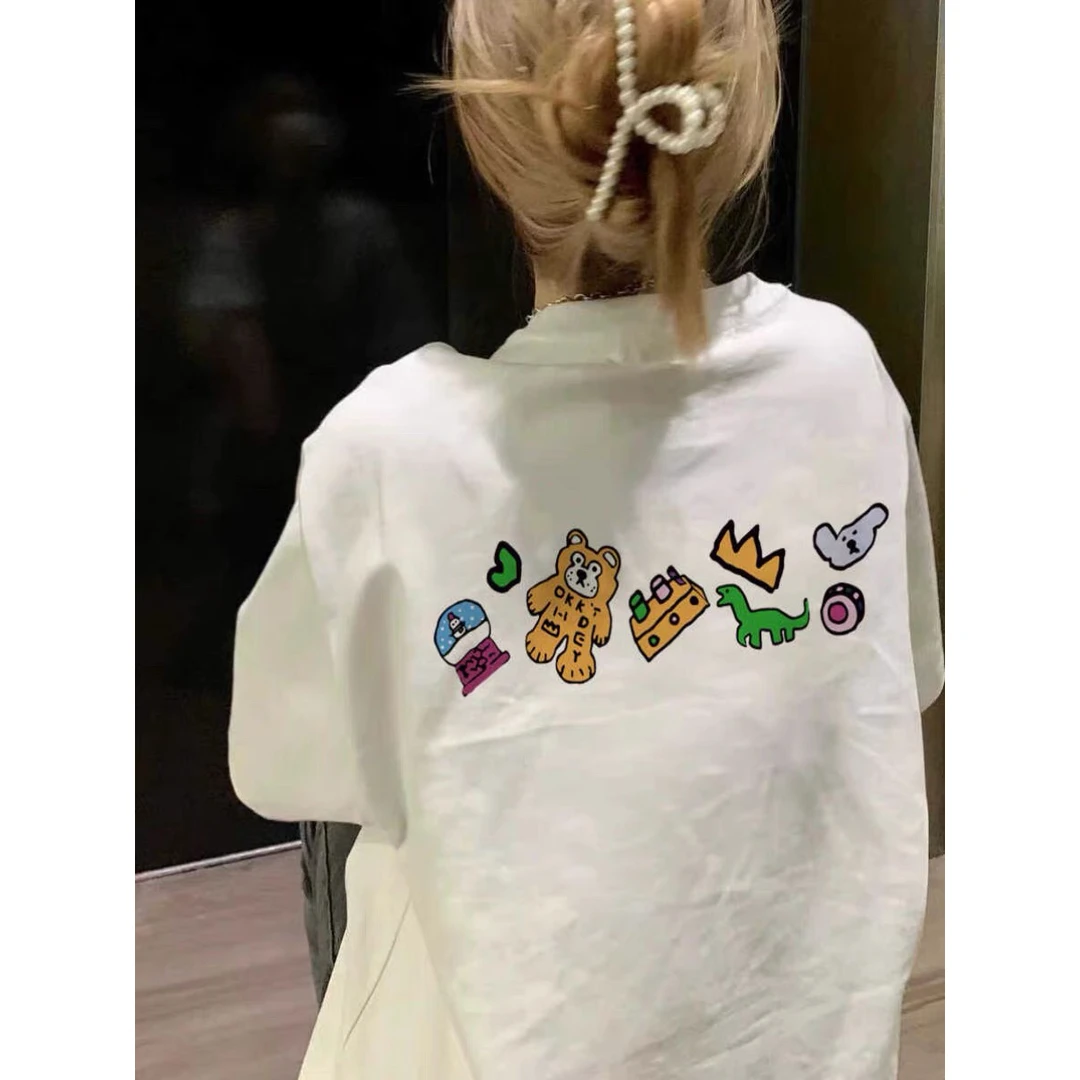 纯棉白色t恤女2025新款夏季宽松ins潮牌美式高街小众半袖