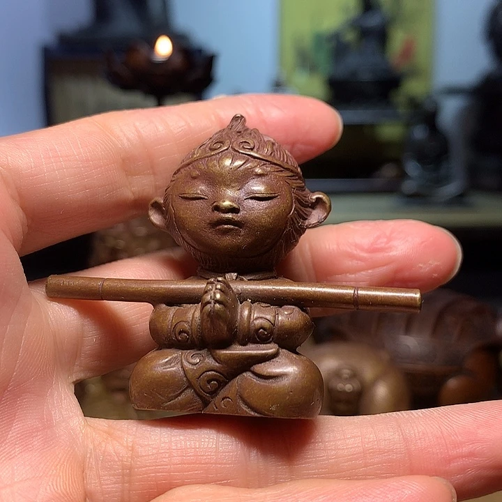 铜孙悟空茶宠 摆件