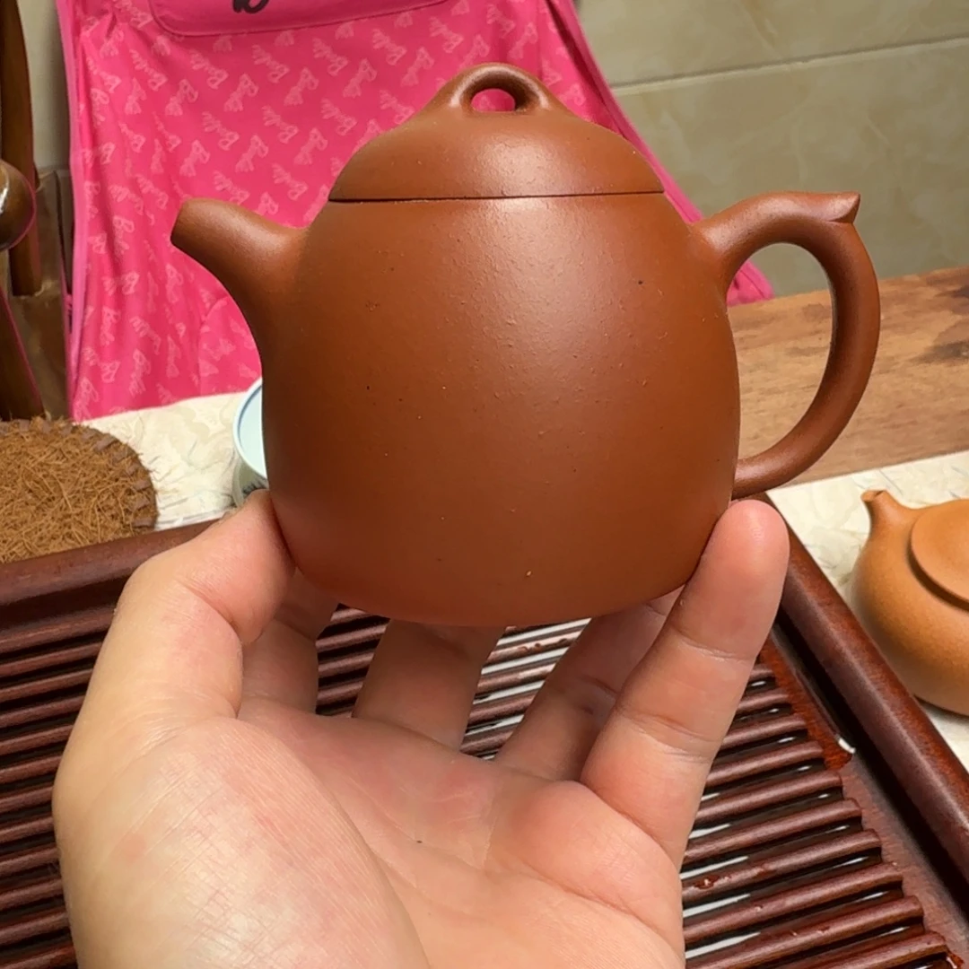 紫砂茶壶瑕疵 秦权 小红泥 215cc