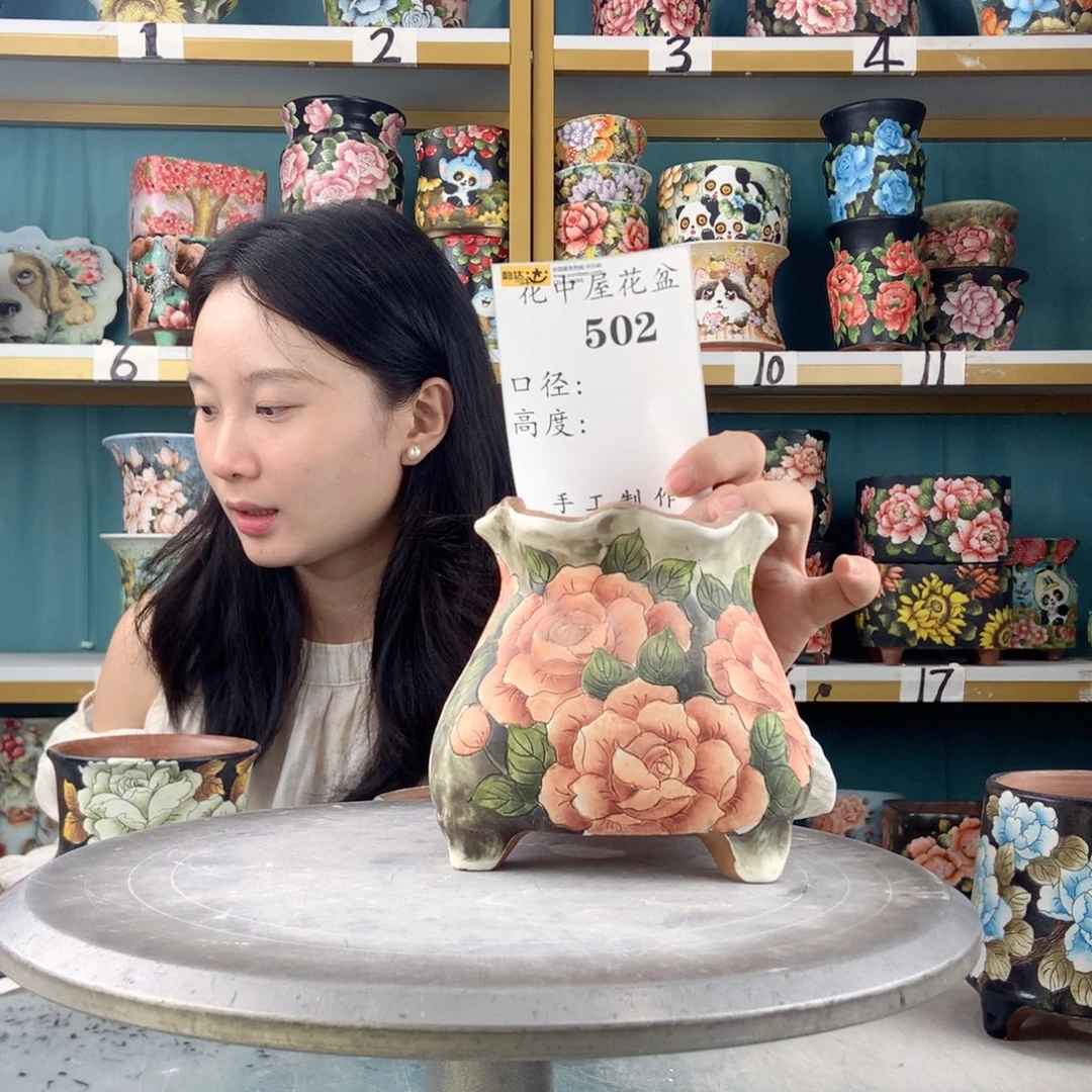 小***吖景德镇手工花盆502