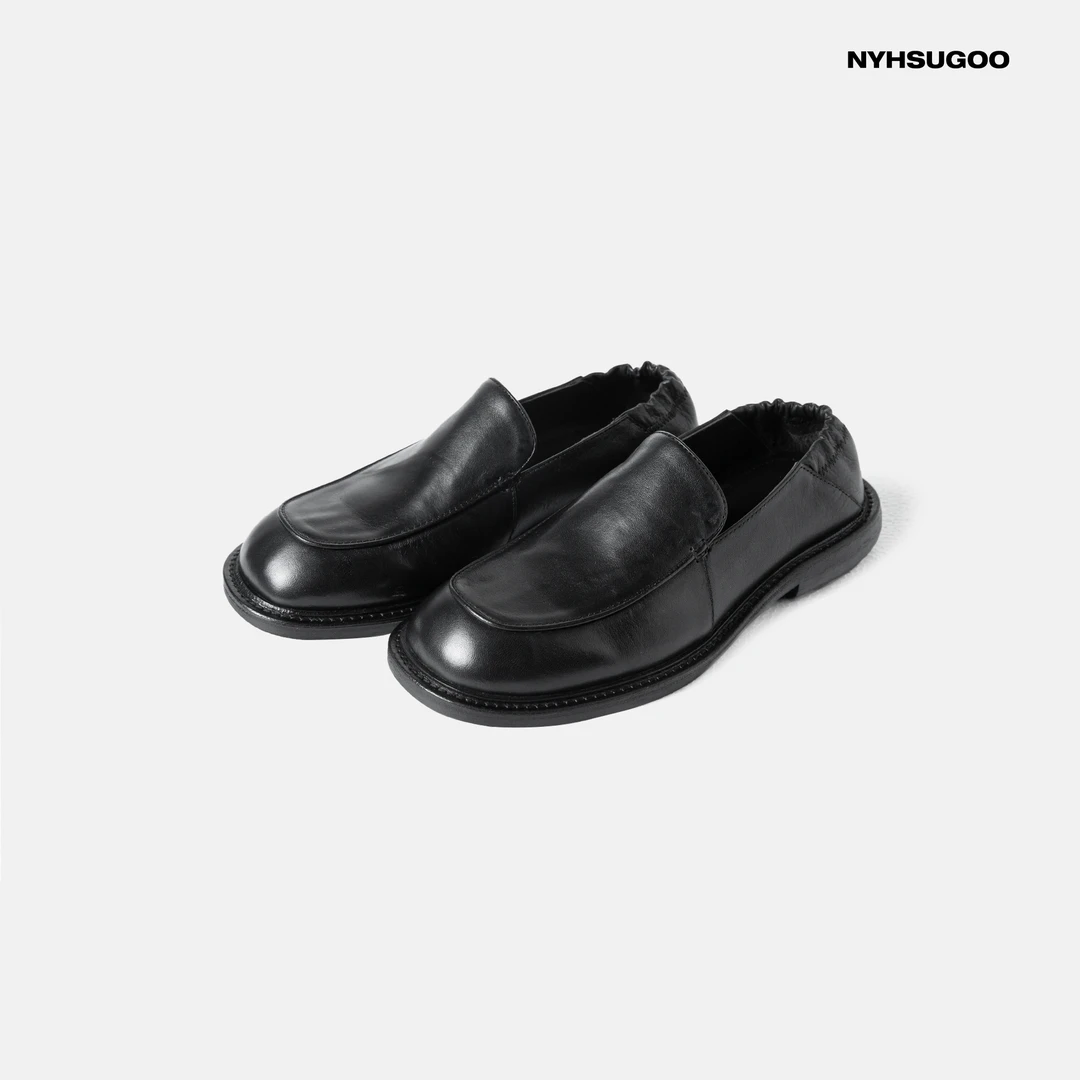 NYHSUGOO/南乙老钱风乐福鞋马皮鞋面男士大头皮鞋3561极简皮男鞋