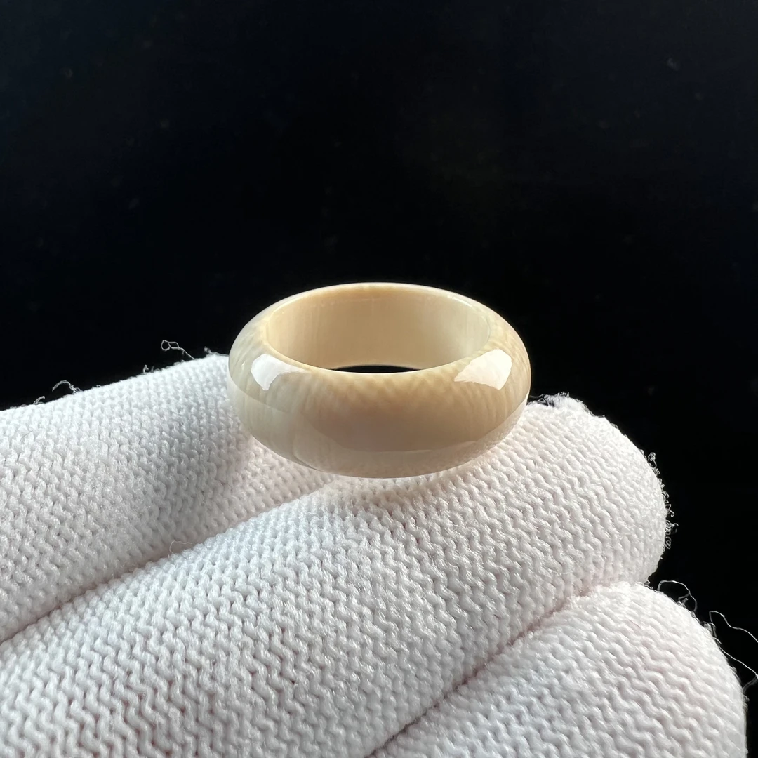 S2250天然猛犸牙跑环 戒圈16.5mm支持鉴定 假一罚四