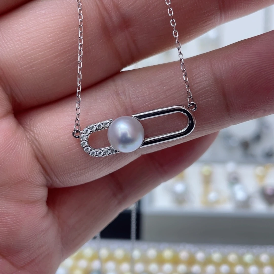 海水珍珠套链银S925镶嵌