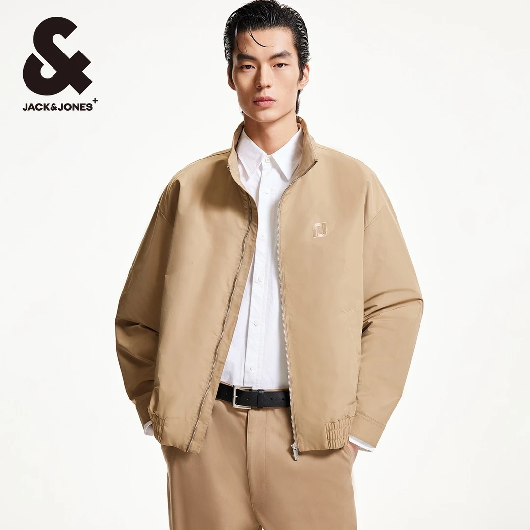 杰克琼斯新派简约舒适立领拉链宽松简约高级夹克外套男装男生穿搭