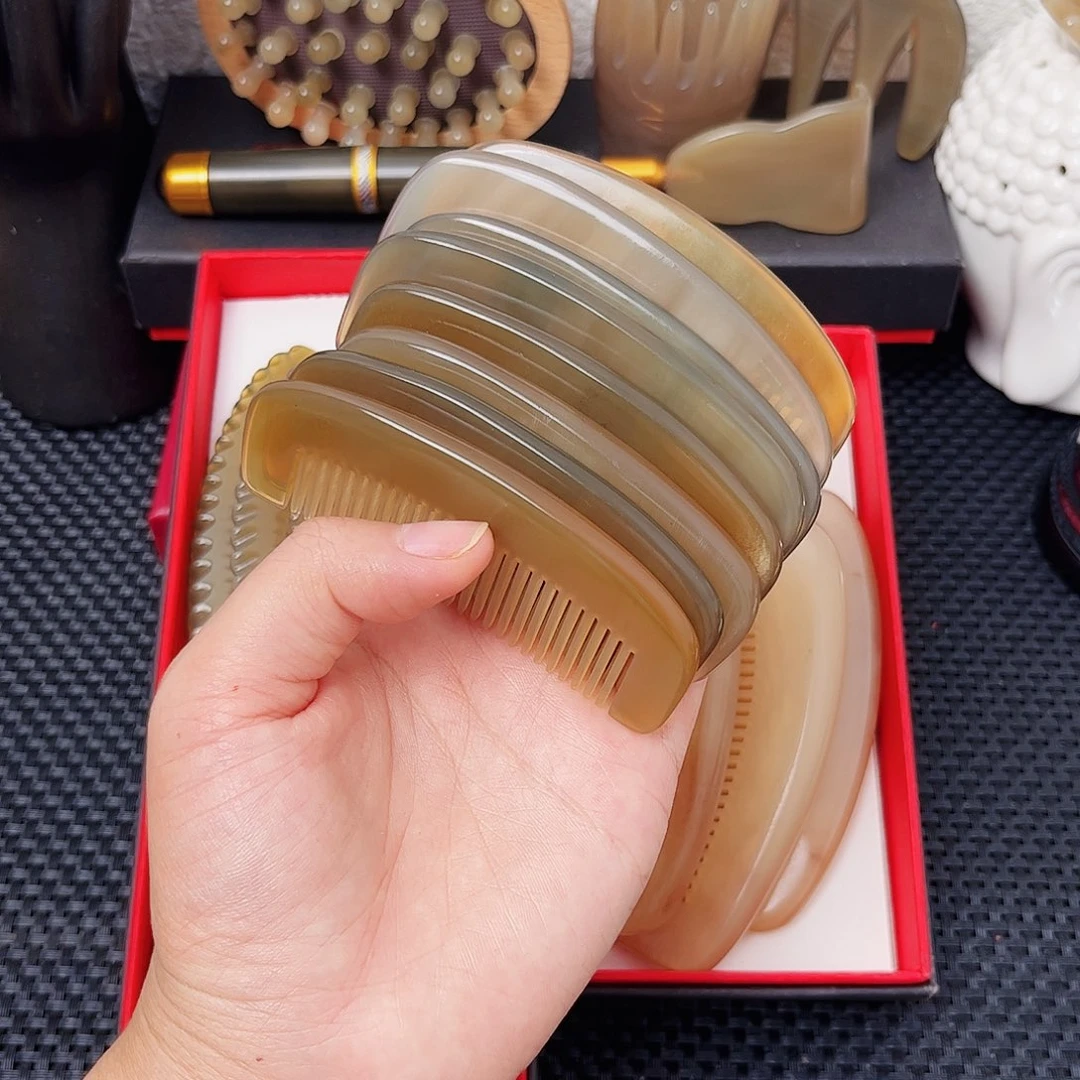 手工制作纯牛角梳子