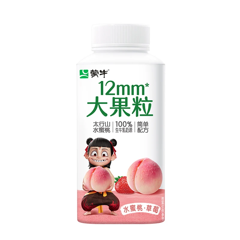 蒙牛12mm大果粒草莓水蜜桃风味发酵乳250g/瓶