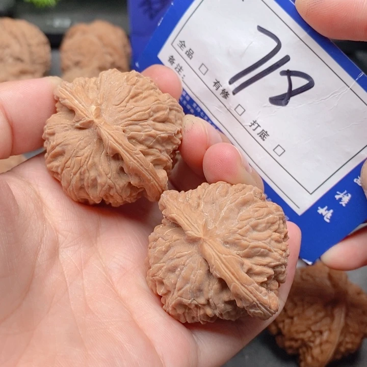 把件桃核40白狮子718号牌