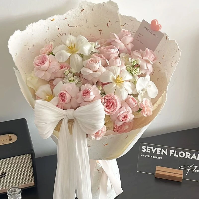 新款加厚手撕花瓣纸鲜花花束包装纸芍药花束包花纸DIY手工花店用