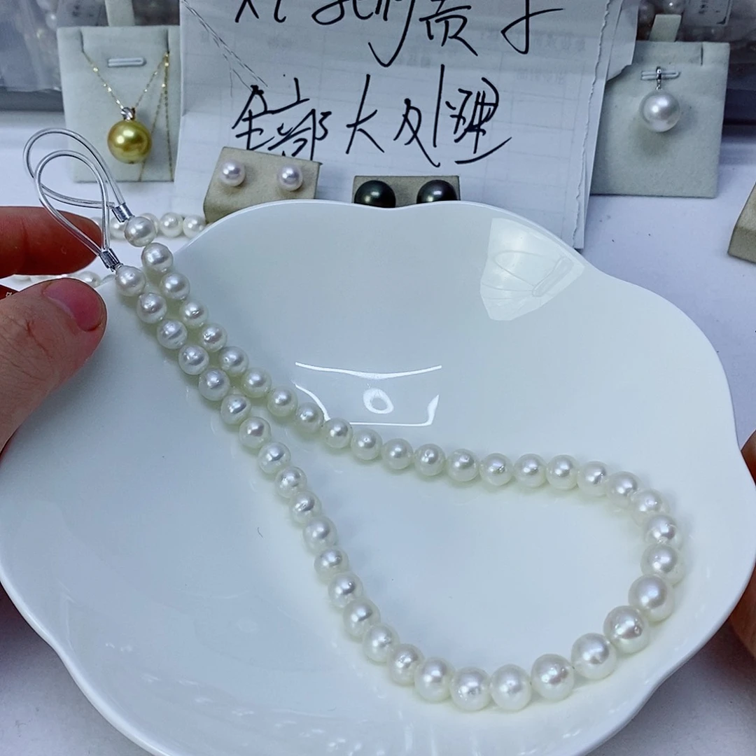 海水珍珠银S925镶嵌颈饰