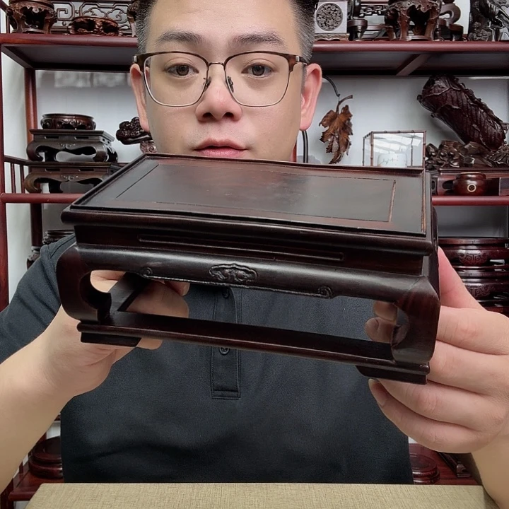 大红酸枝工艺品底座