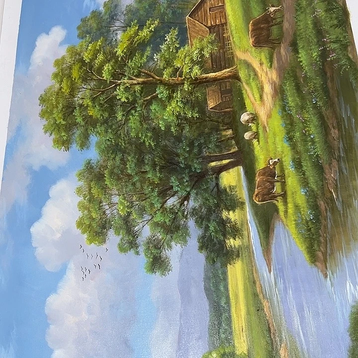 油画恭喜一直一直影子