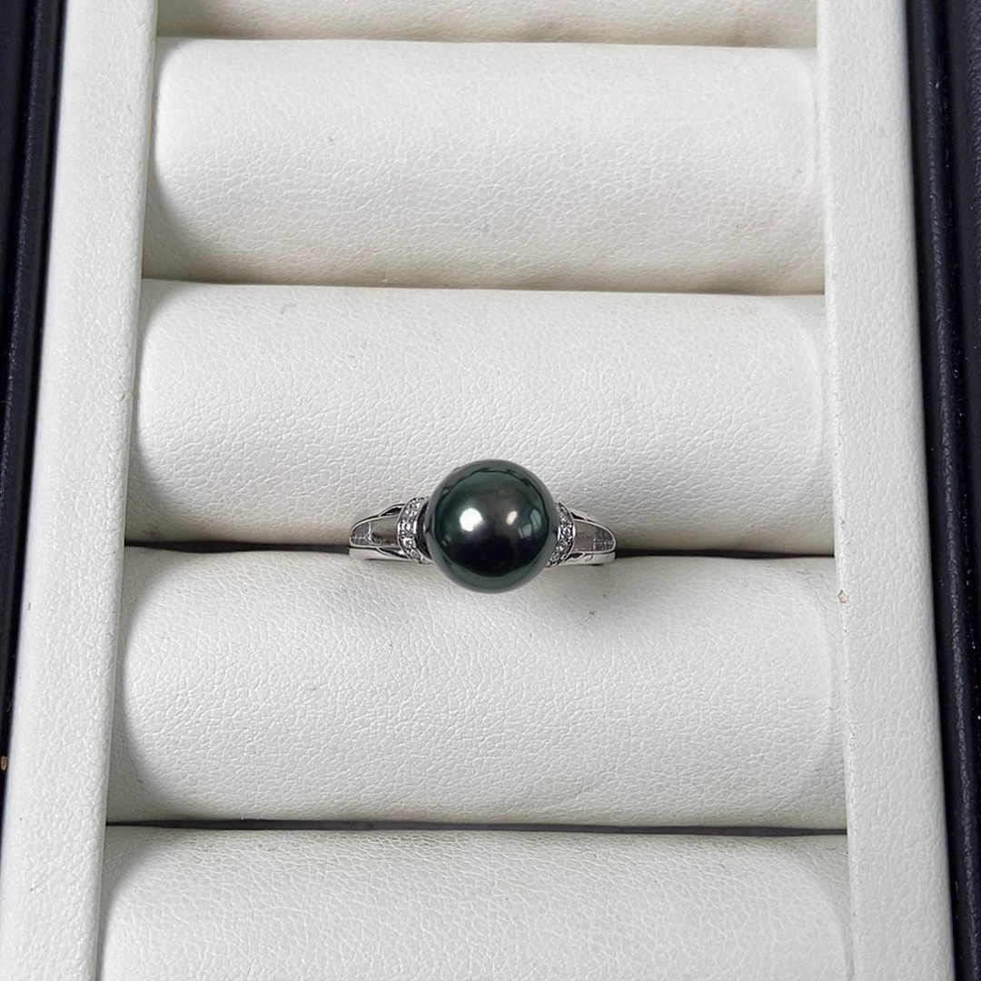 海水珍珠戒圈银S925镶嵌