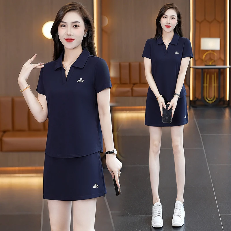 2025休闲运动套装时尚显瘦中长款气质polo运动洋气小个子