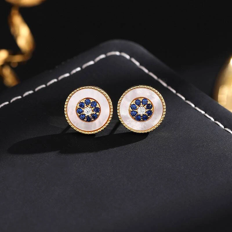 铜合金耳饰 《货号7257》6311 简约精致罗盘耳钉