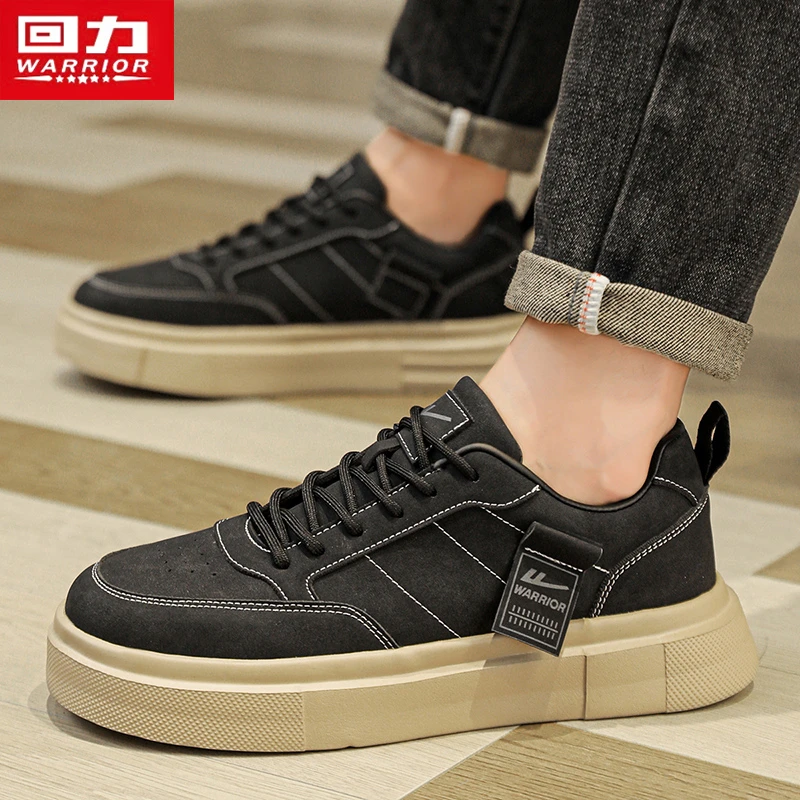 回力男鞋2025新款春季休闲皮鞋男款上班工作运动板鞋男士厚底增高