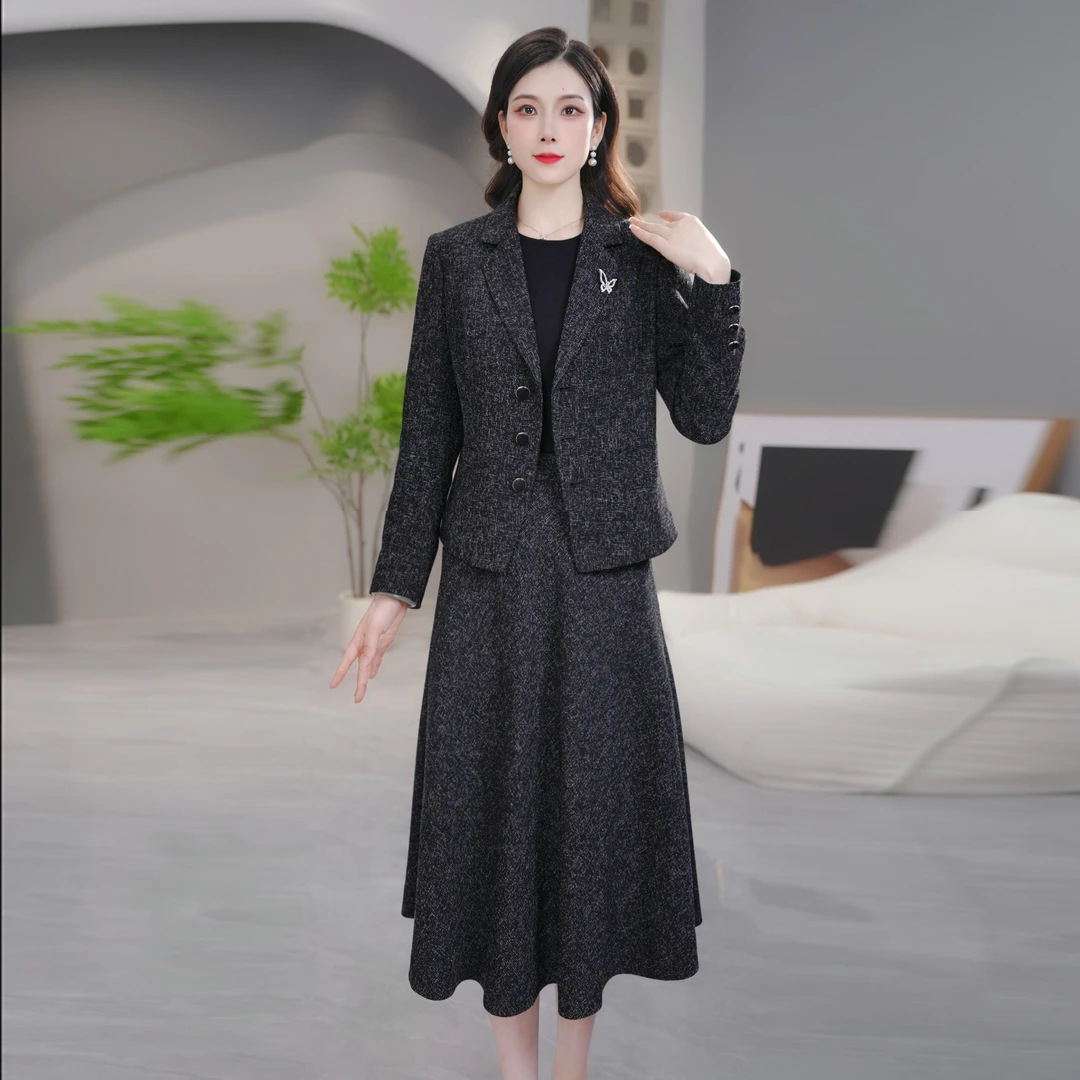 秋季新款小香风套装裙两件套时尚优雅减龄洋气套装【SJYC151】