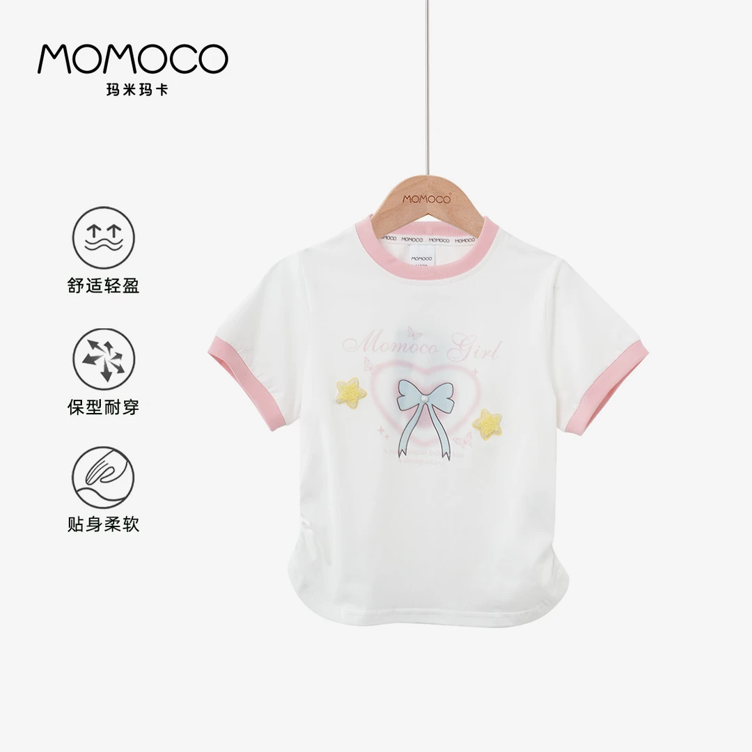MOMOCO夏季儿童时尚休闲甜美印花T恤77630235012