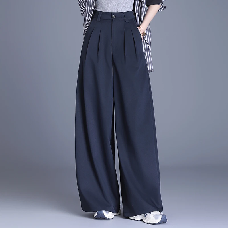 【官方正品】时尚洋气西装阔腿裤女2025新款高档垂感显瘦休闲拖地裤