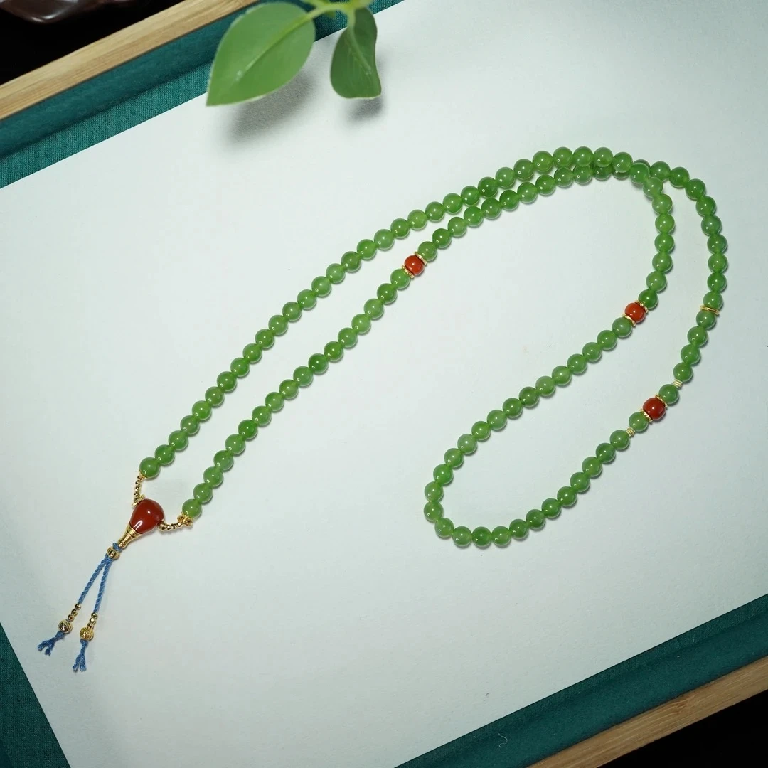 【洛颜】和田玉*毛衣链*18k金镶嵌