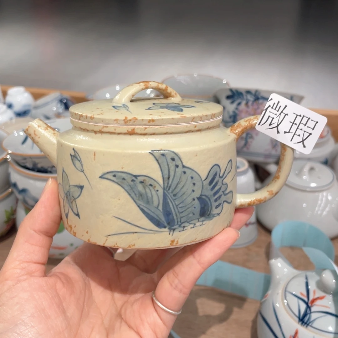 釉下彩纯手绘有瑕