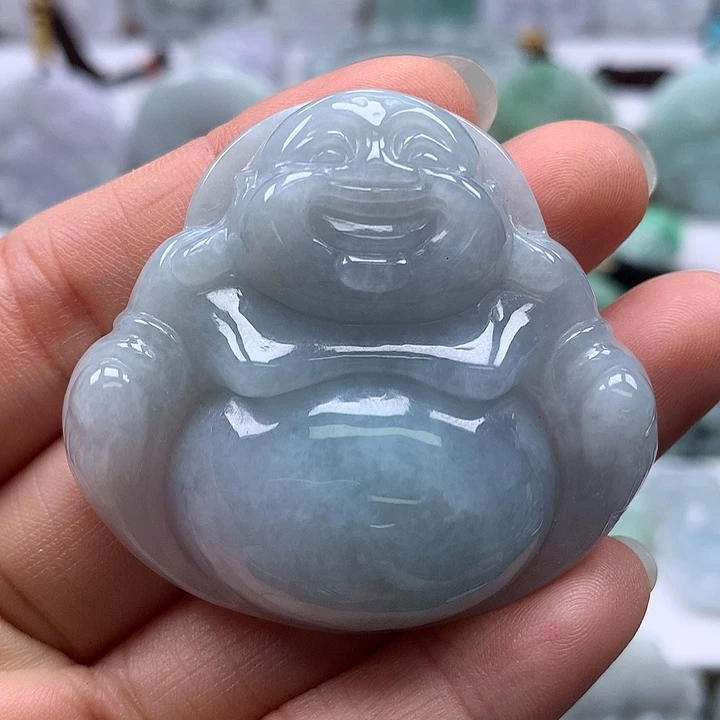 翡翠未镶嵌颈饰大佛卡厚11+