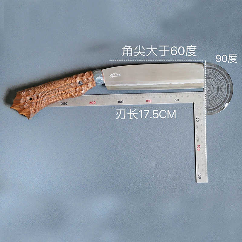 山魂 原创手工锻造户外露营工具刀日式铊通体夹钢野营